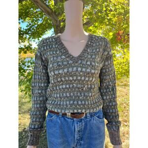 Brown and multi colored sweater